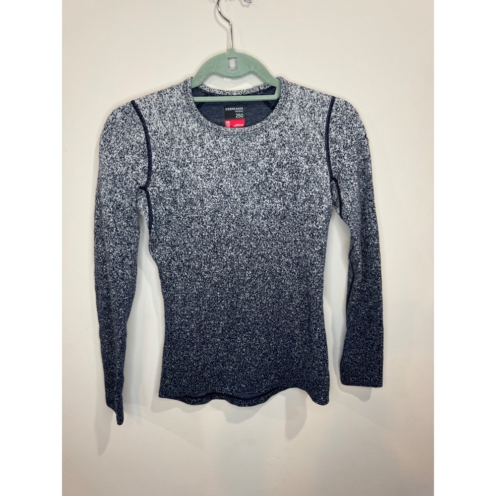 Icebreaker Crew Neck Merino Wool 250 Zone Long Sleeve Thermal Top XS Base Layer
